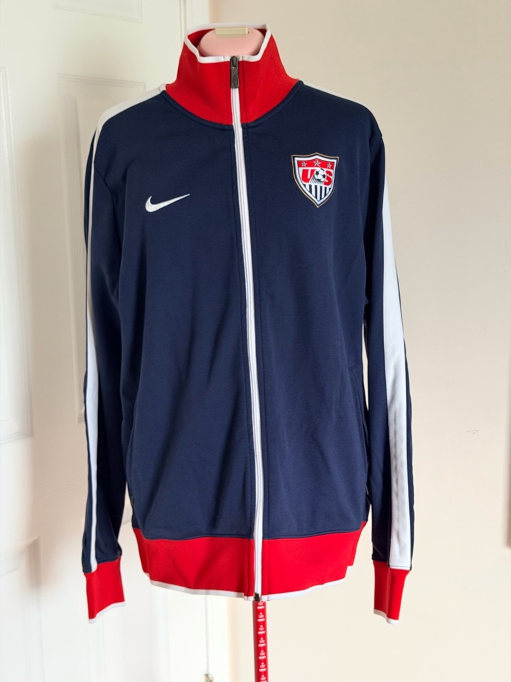 Nike Team USA Soccer T90 Track Jacket XL Navy Red 2010 World Cup Full Zip